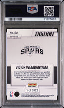 Load image into Gallery viewer, 2023 Panini Instant #60 Victor Wembanyama PSA 10
