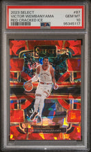 Load image into Gallery viewer, 2023 Panini Select #87 Victor Wembanyama Red Cracked Ice PSA 10
