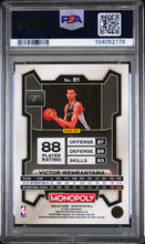 Load image into Gallery viewer, 2023 Panini Prizm Monopoly #81 Victor Wembanyama PSA 10
