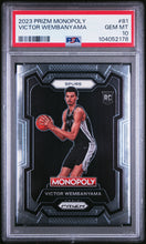 Load image into Gallery viewer, 2023 Panini Prizm Monopoly #81 Victor Wembanyama PSA 10
