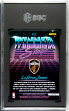 Load image into Gallery viewer, 2018-19 Donruss Optic #11 Lebron James Winner Stays Purple Prizm SGC 9

