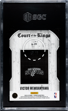 Load image into Gallery viewer, 2023-24 Panini Phoenix Victor Wembanyama Court of the Kings Purple SGC 9.5 #/75
