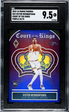 Load image into Gallery viewer, 2023-24 Panini Phoenix Victor Wembanyama Court of the Kings Purple SGC 9.5 #/75

