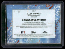 Load image into Gallery viewer, 2023 Topps Holiday #RC-AT Alek Thomas Relics Silver Metallic #/10
