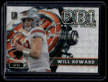 Load image into Gallery viewer, 2024 Wild Card QB1 On The Clock White Mosaic Orange Will Howard #/15
