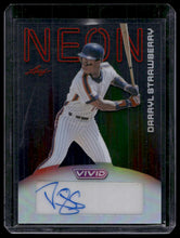 Load image into Gallery viewer, 2026 Leaf Vivid #NA-DS1 Darryl Strawberry Neon Autographs Prismatic Red #/5
