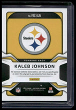Load image into Gallery viewer, 2025 Panini Certified Kaleb Johnson Freshman Fabric Mirror Signatures #/499
