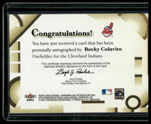 Load image into Gallery viewer, 2001 Fleer Greats of the Game #NNO Rocky Colavito Autographs
