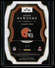 Load image into Gallery viewer, 2017 Panini Select #SP-ON Ozzie Newsome Signatures Gold Prizm #/5
