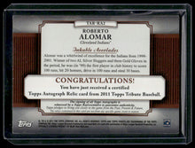 Load image into Gallery viewer, 2011 Topps Tribute #TAR-RA2 Roberto Alomar Autograph Relics #/99
