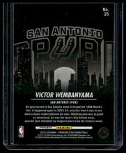 Load image into Gallery viewer, 2023-24 Hoops Premium Stock #25 Victor Wembanyama City Edition Silver Prizm
