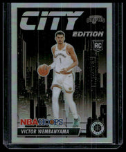 Load image into Gallery viewer, 2023-24 Hoops Premium Stock #25 Victor Wembanyama City Edition Silver Prizm
