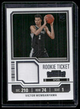 Load image into Gallery viewer, 2023-24 Panini Contenders #RTS-WEM Victor Wembanyama Rookie Ticket Swatches
