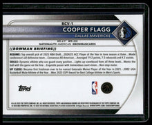 Load image into Gallery viewer, 2025-26 Bowman #BCV-1 Cooper Flagg Chrome Purple Mojo Refractors #/250
