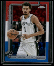 Load image into Gallery viewer, 2025-26 Topps Chrome #221 Victor Wembanyama Red White and Blue Refractor
