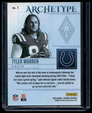 Load image into Gallery viewer, 2025 Panini Phoenix #1 Tyler Warren Archetype
