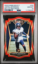 Load image into Gallery viewer, 2020 Panini Select #161 Justin Jefferson Die-Cut Red Prizm PSA 10
