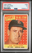 Load image into Gallery viewer, 1958 Topps #485 Ted Williams All Star PSA 3
