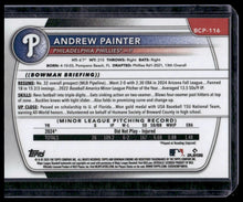 Load image into Gallery viewer, 2025 Bowman #BCP-116 Andrew Painter Chrome Prospects Green Grass Refractor #/99
