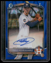Load image into Gallery viewer, 2025 Bowman Chrome #CPA-KA Kevin Alvarez Prospect Autographs Blue RayWave #/150
