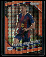 Load image into Gallery viewer, 2025-26 Panini Prizm FIFA #249 Robert Lewandowski Orange Mosaic Prizms #/299
