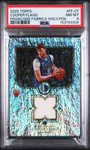 Load image into Gallery viewer, 2025 Topps Franchise Fabrics Cooper Flagg Franchise Fabrics-Holo Foil PSA 8

