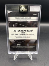 Load image into Gallery viewer, 2025 Chrome Black Félix Hernández Autographs Gold Mini Diamond Refractors
