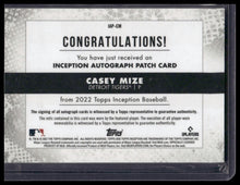 Load image into Gallery viewer, 2022 Topps Inception #IAP-CM Casey Mize Inception Autograph Patch Magenta #/75
