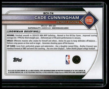 Load image into Gallery viewer, 2025-26 Bowman #BCV-74 Cade Cunningham Chrome Reptilian Orange Refractors #/25
