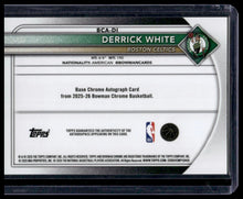 Load image into Gallery viewer, 2025-26 Bowman #BCA-DI Derrick White Chrome Autographs Yellow Refractor #/75
