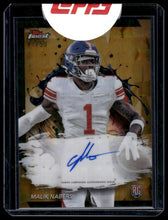 Load image into Gallery viewer, 2024 Finest Malik Nabers Rookie Finest Autographs Gold Geometric Refractor #/50
