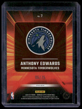 Load image into Gallery viewer, 2024-25 Donruss Optic #7 Anthony Edwards Express Lane Red Shimmer #/75
