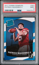 Load image into Gallery viewer, 2017 Donruss #327 Patrick Mahomes II PSA 9
