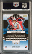 Load image into Gallery viewer, 2022 Panini Mosaic #254 Justin Herbert Mosaic No Huddle Blue PSA 10 #/75

