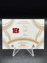 Load image into Gallery viewer, 2025 Panini Flawless Joe Burrow, Chase, Higgins Triple Patches Ruby #/15

