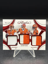 Load image into Gallery viewer, 2025 Panini Flawless Joe Burrow, Chase, Higgins Triple Patches Ruby #/15
