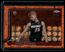 Load image into Gallery viewer, 2025-26 Topps Chrome #270 Kasparas Jakučionis Orange Speckle Refractor #/25
