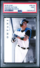 Load image into Gallery viewer, 2018 Leaf Premier Rookies #PR-04 Shohei Ohtani Premier Rookies PSA 9
