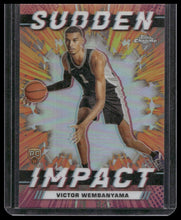 Load image into Gallery viewer, 2023-24 Topps Chrome Victor Wembanyama Sudden Impact Refractor Orange Basketball
