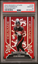 Load image into Gallery viewer, 2023 Panini Rookies &amp; Stars Crusade #CR2 Bijan Robinson Crusade-Red PSA 10
