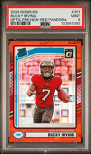 Load image into Gallery viewer, 2024 Donruss #301 Bucky Irving Optic Rated Rookies Preview Red Pandora PSA 9
