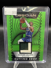 Load image into Gallery viewer, 2024-25 Obsidian Damian Lillard Cutting Edge Mem. Electric Etch Green Flood #/25
