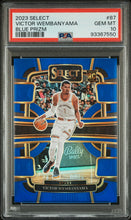 Load image into Gallery viewer, 2023-24 Panini Select #87 Victor Wembanyama Blue Prizms PSA 10
