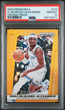 Load image into Gallery viewer, 2024 Panini Prizm Deca #273 S. Gilgeous-Alexander Orange Prizm PSA 10
