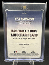 Load image into Gallery viewer, 2024 Topps Update #BSA-KM Kyle Manzardo Baseball Stars Autographs Gold #/50
