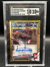 Load image into Gallery viewer, 2021 Bowman Angel Martinez Chrome Prospect Autos Green Shimmer Refractor #/99
