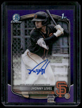 Load image into Gallery viewer, 2025 Bowman Jhonny Level Chrome Prospect Autographs Purple Refractor #/250
