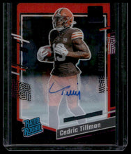 Load image into Gallery viewer, 2023 Clearly Donruss #54 Cedric Tillman Rated Rookie Autographs Purple #/175
