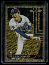 Load image into Gallery viewer, 2024 Topps Update #BG-13 Yoshinobu Yamamoto Topps Black Gold Gold #/75
