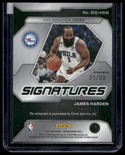 Load image into Gallery viewer, 2023-24 Panini Prizm #SIG-HDN James Harden Signatures Prizms Choice #/88
